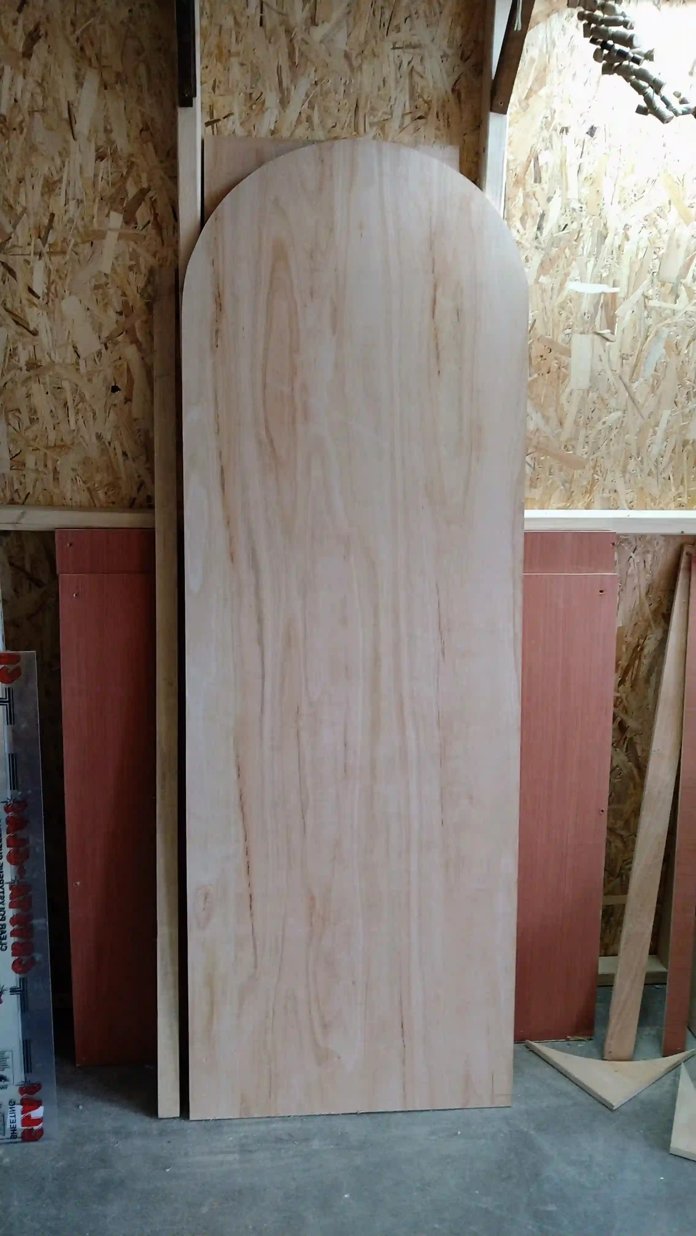 Plywood with rounded top