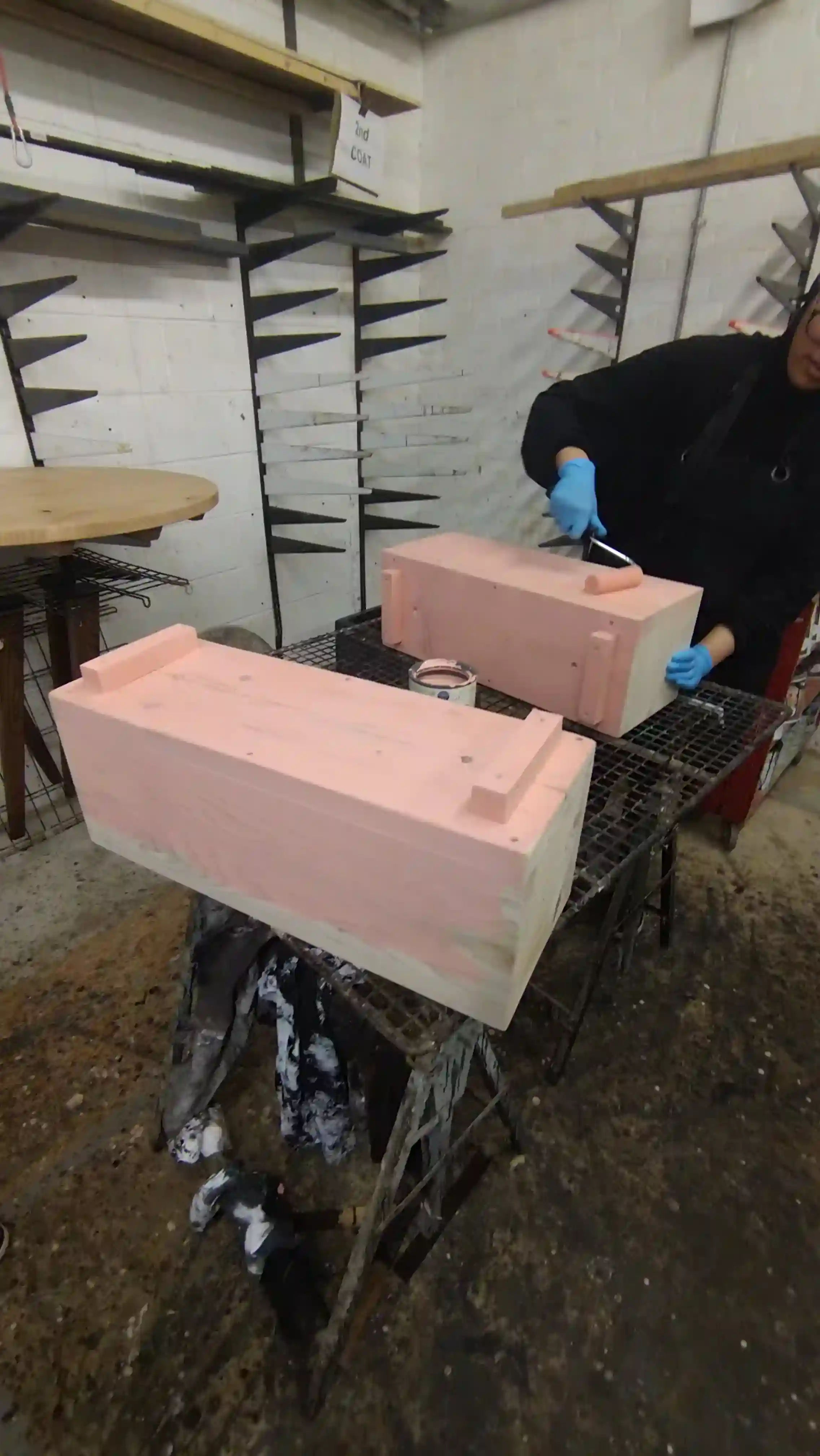 Wooden planters for the Leyton Más project